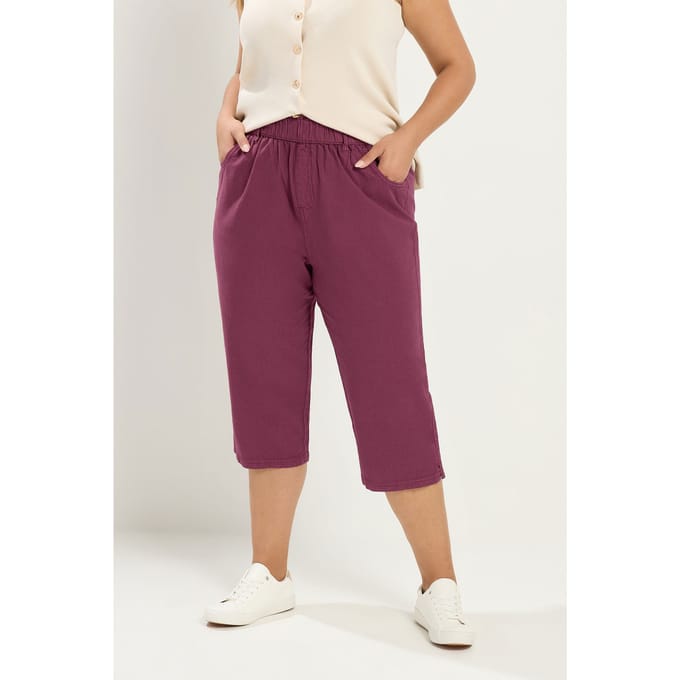 Yours Kersenrode Cropped Broek Size 50-52