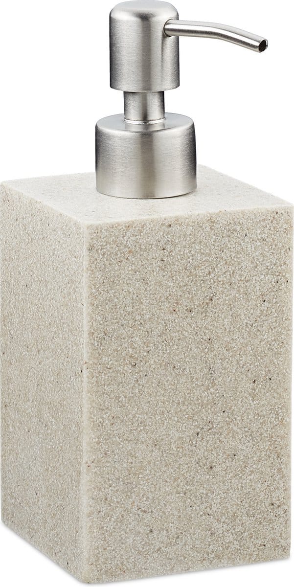 zeeppompje - 300 ml - vierkant - navulbaar - polyresin - rvs - zand