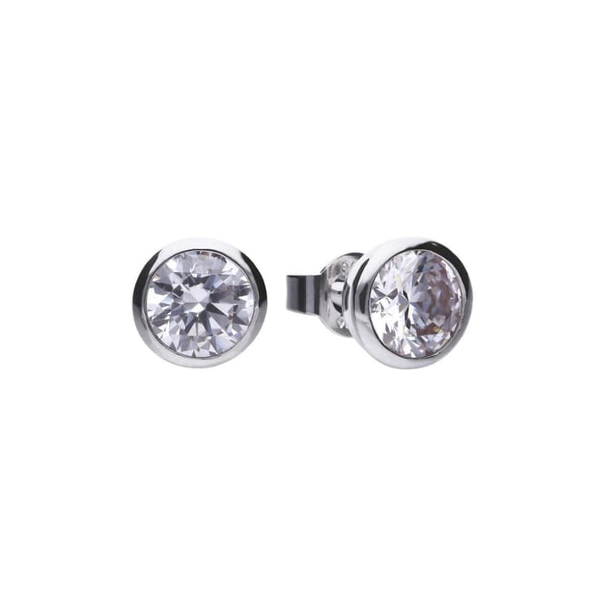Diamonfire - Zilveren oorknoppen 1.00 ct - 6.25 mm - Kastzetting
