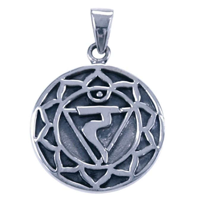 Zilveren Chakra Navel ketting hanger