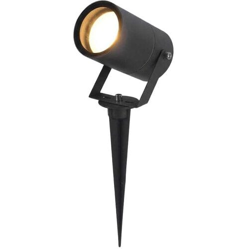 HOFTRONIC Spikey LED prikspot - GU10 fitting - Wandspot - IP65 Waterdicht - Dimbaar - Kantelbaar - Grondspies - Zwart - Tuinspot