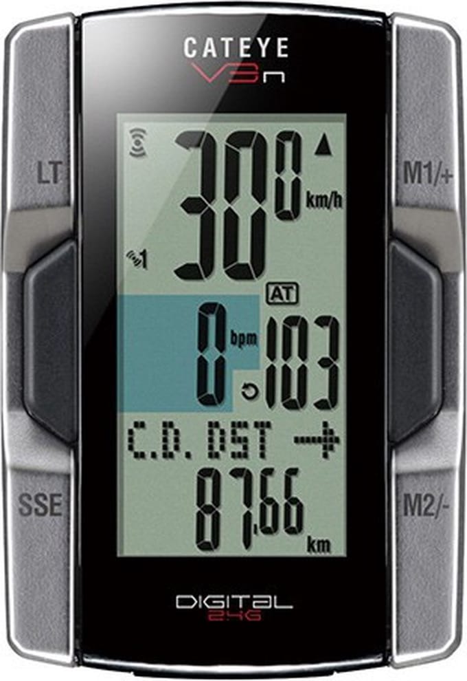 CatEye V3N CC-TR210DW Fietscomputer - 2x Draadloos - Zilver