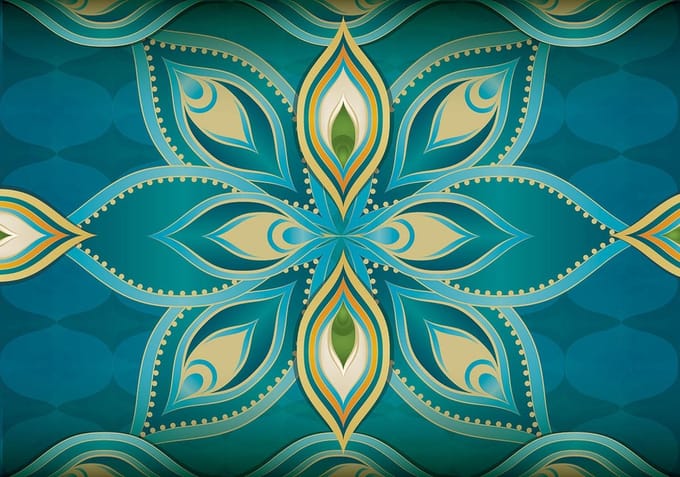 Poster | Blauw , Groen | 104 x 70,5 cm