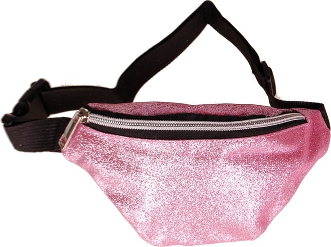 Heuptas voor kinderen glitters roze