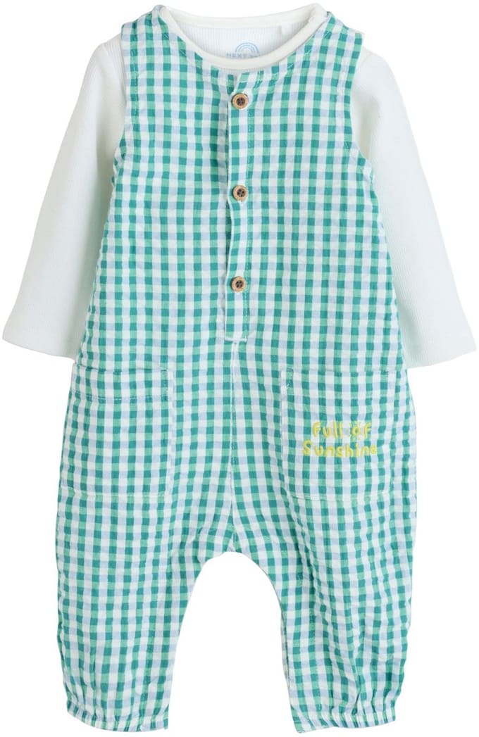 Next - Jongens - Set voor baby's van tuinbroek en rompertje - Groen