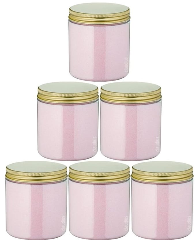 Scrubzout Rozen 300 gram - Pot met gouden deksel - set van 6 stuks - Hydraterende Lichaamsscrub