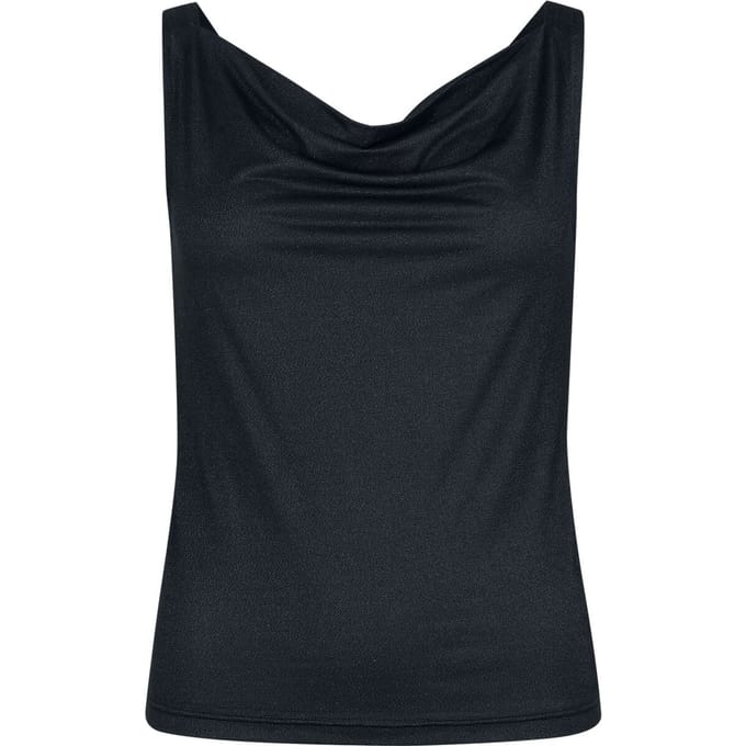 Black Premium by EMP Zwarte basic top met een licht glittereffect - Dames - S