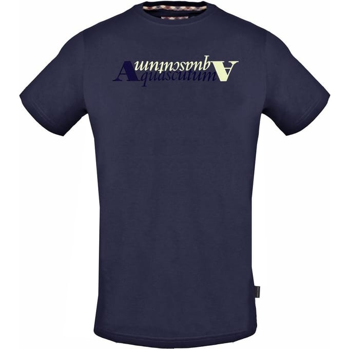 Aquascutum Reflection Logo marineblauw T-shirt