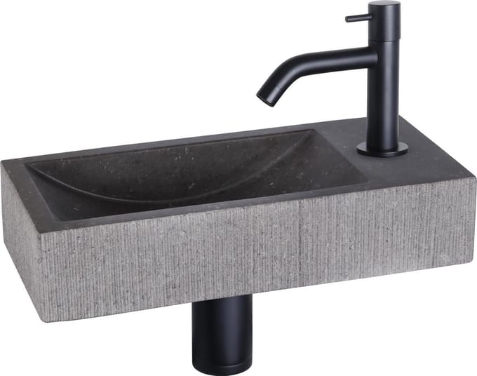 Differnz Fonteinset Mix&match Set Ribble Gebogen Mat Zwart