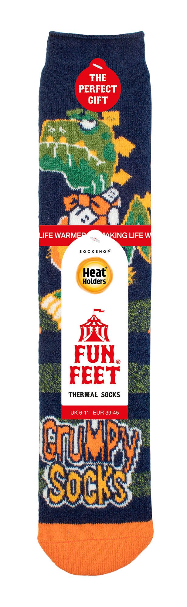 Heren Cozy Fleece-Lined Hobby Sokken | Novelty Fluffy Thermo Sokken - Grumpy Socks