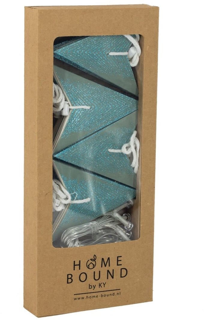 Kerstster slinger 8 stuks met timer turquoise