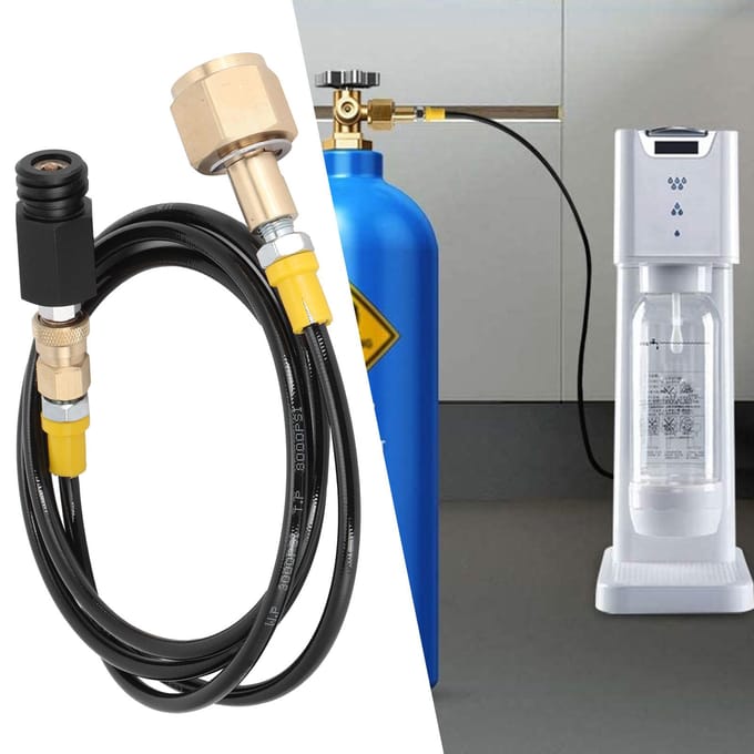G5/8-14 CO2 Universele Externe Slangadapter 1,5 m Soda Zwarte Slang CO2 Cilinder Navuladapter