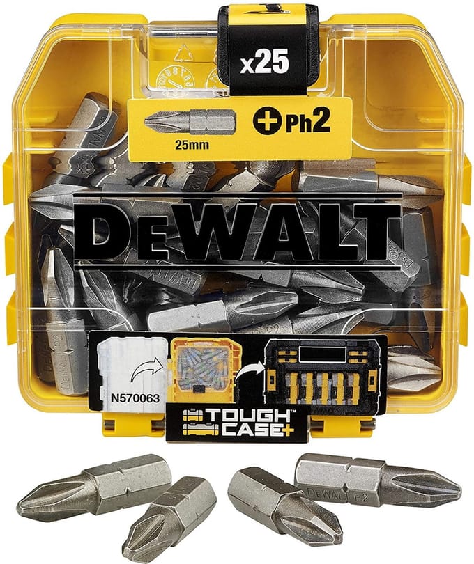 DeWALT DT71522 Schroefbits PH2 25mm in TOUGH CASE VE=25