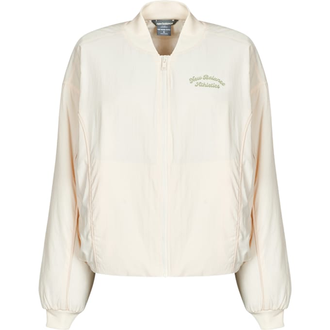New Balance Linear Heritage Woven Bomber Jacket Jassen Dames - Beige - Maat S - Nylon