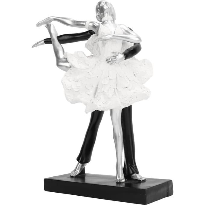 Koppel Dansen Sculptuur Modern Eenvoudig Innovatief Hars Handgemaakt Koppel Dansen Abstract Beeld Zilver Balletdans white