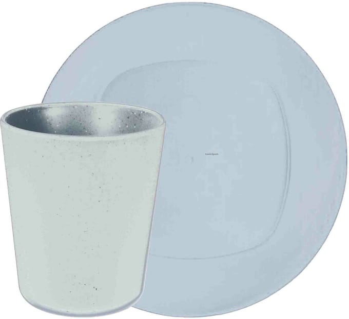 Serviesset 8-delig - kunststof - wit - 4 personen