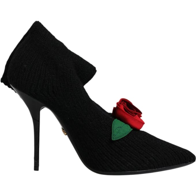 Dolce & Gabbana Zwarte Stiletto Hakken Mid Calf Laarzen Schoenen