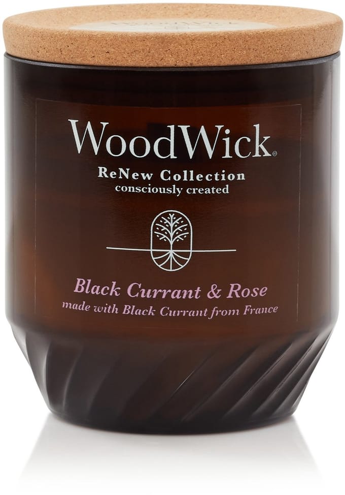 WoodWick ReNew Medium Geurkaars - Black Currant & Rose - 55 branduren