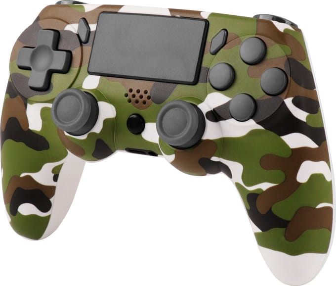 Ntech PS4 Controller Geschikt voor PS4 en PS3 - PS4 controller Draadloos Camouflage Groen - Audio Jack Input - Touch Sensor - Dual Trilmotoren Draadloze Controller