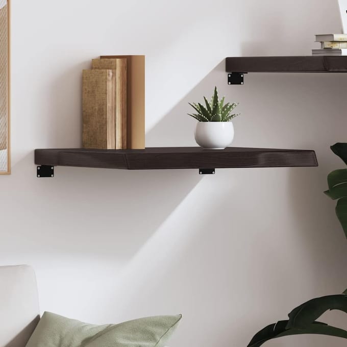 vidaXL - Wandschap - 60x60x(2-6)cm - behandeld - massief - eikenhout - donkerbruin