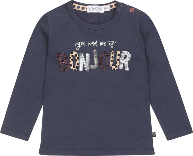 Dirkje-Girls T Shirt Ls -Navy - Maat 56