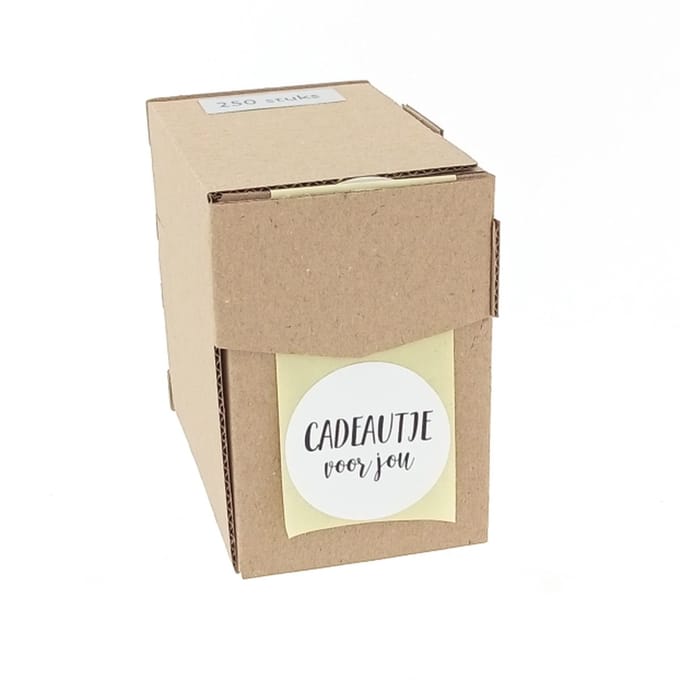 Sluitsticker - Sluitzegel - Sticker - "Cadeautje voor jou" - 250 Stuks - O39mm - Wit/Zwart