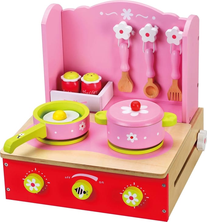 Houten keukentje opklapbaar roze Playwood