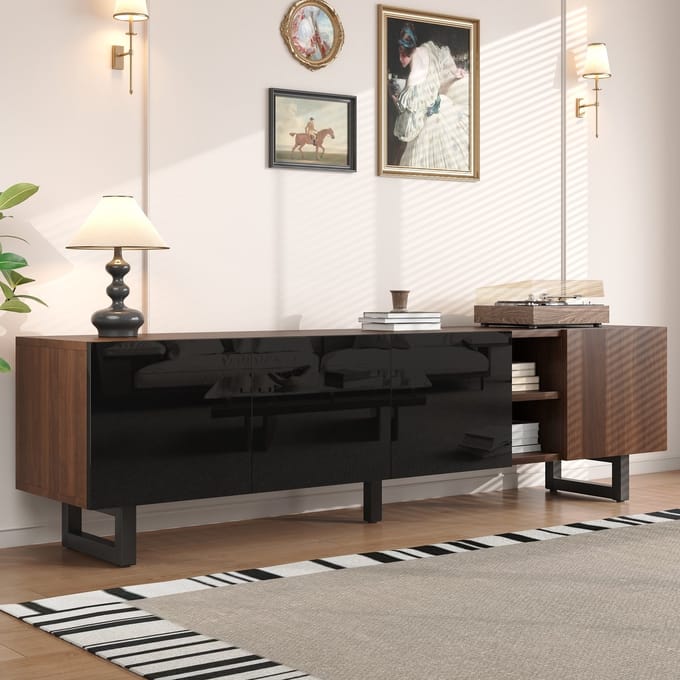TV-kast - Vier Deuren - TV-standaard - Vintage Houtstructuur - 180 x 38 x 50 cm