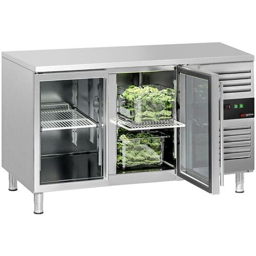 GGM Gastro Kühltisch ECO - 1360x700mm - mit 2 Glastüren Zilver