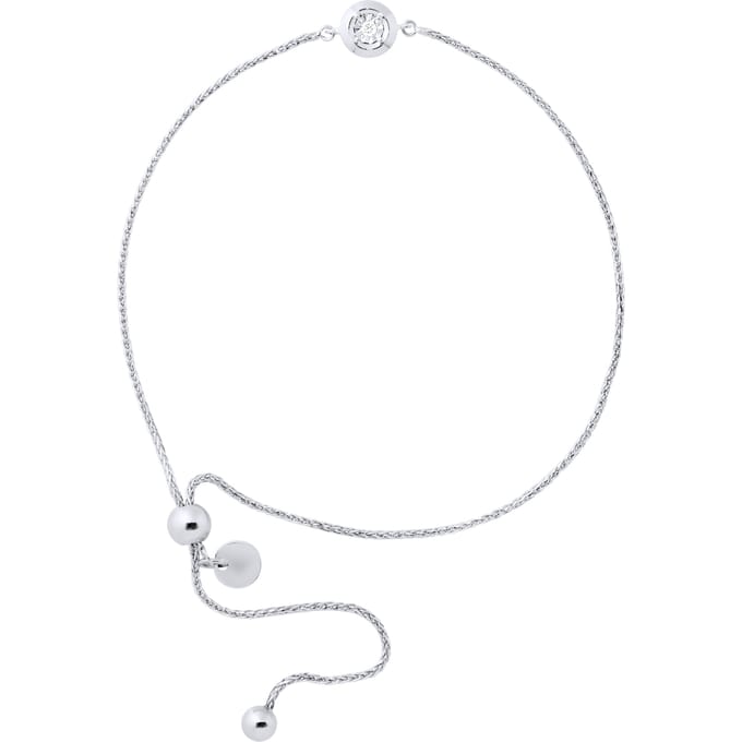 Diamond Bracelet Solitaire 0,02 0,50 Cts Cts Illusion White Gold