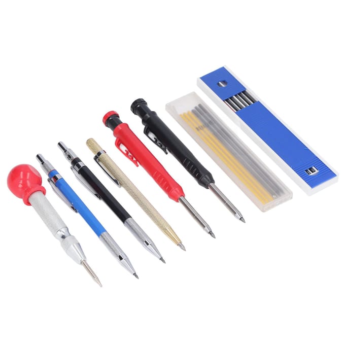 Timmermanskraspen Markeerset Solide Mechanisch Potlood met Vulling Centerpons Carbide Marker blue