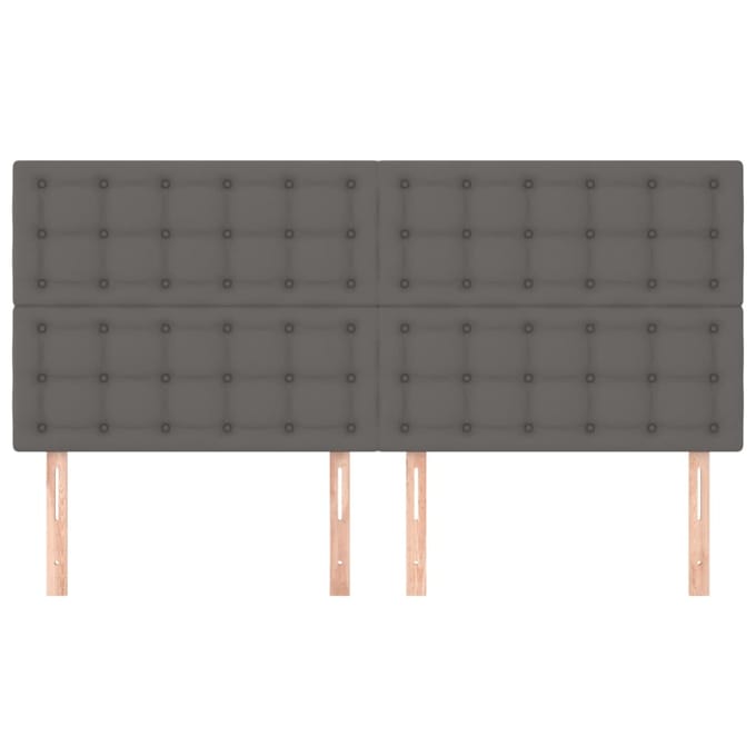 vidaXL - Hoofdbord - grijs - 180x5x118/128 - cm - kunstleer