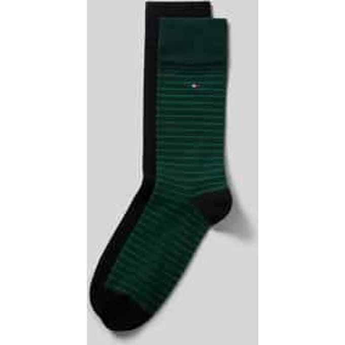 Sokken van katoenmix in set van 2 model 'MEN SMALL STRIPE SOCK'