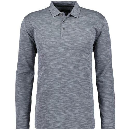 Ragman Polo Soft Knit Flame Design Long Sleeve Zilvergrijs / male