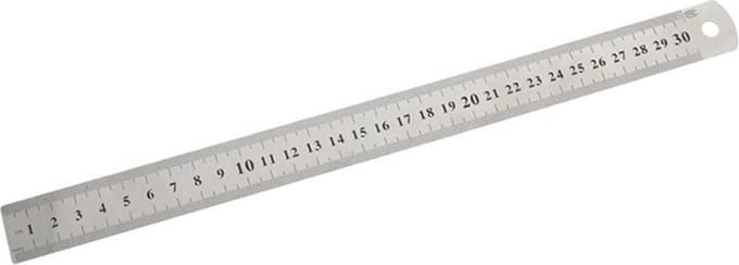 DW4Trading Liniaal 30 cm - RVS - Snijlat Inch en mm