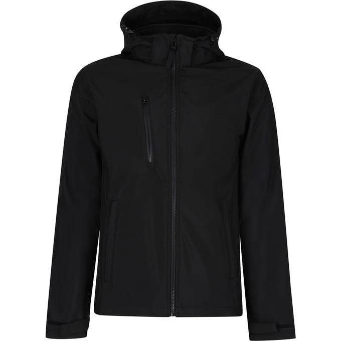 Regatta Heren Venturer 3 Layer Hooded Soft Shell Jacket (Zwart)