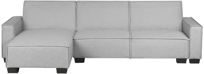 ROMEDAL - Hoekslaapbank - Lichtgrijs - Rechts - 290 cm - Polyester