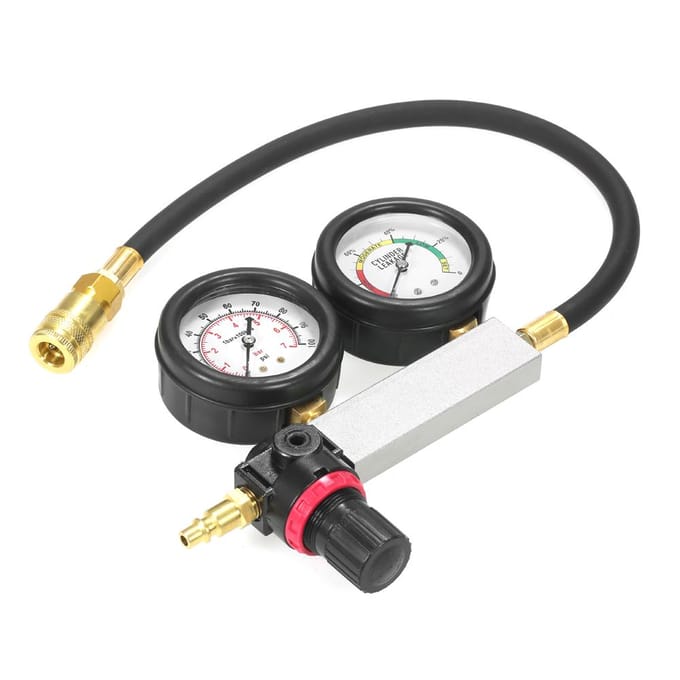 Auto Cilinder Lek Tester Lekkage Detector Kit Set Benzine Motor Meter Tool Kit Dubbel red
