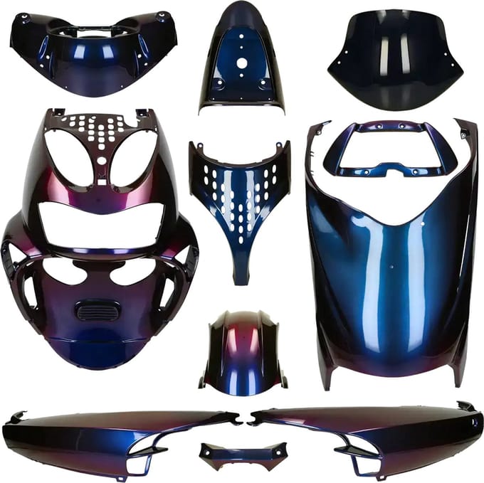 Kappenset Aprilia SR50 Cameleon blauw paars