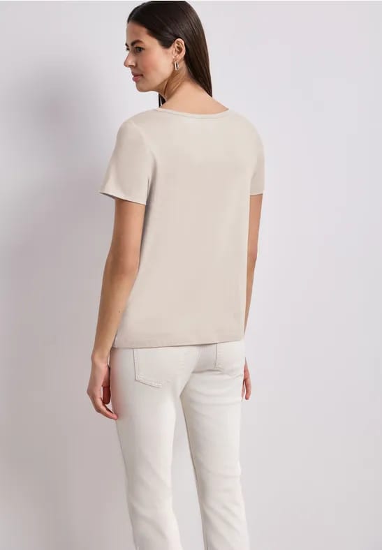 Shirt met ronde hals en foliedruk