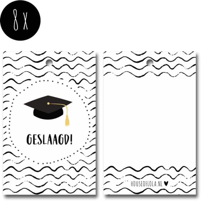 8x Label / Kaartje van karton / Cadeaulabels / Labels | GESLAAGD | 85 x 55 mm