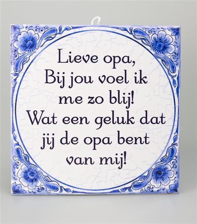 Benza - Delfts Blauwe Spreukentegel -Erelid in de club van nu al 70 oldtimers