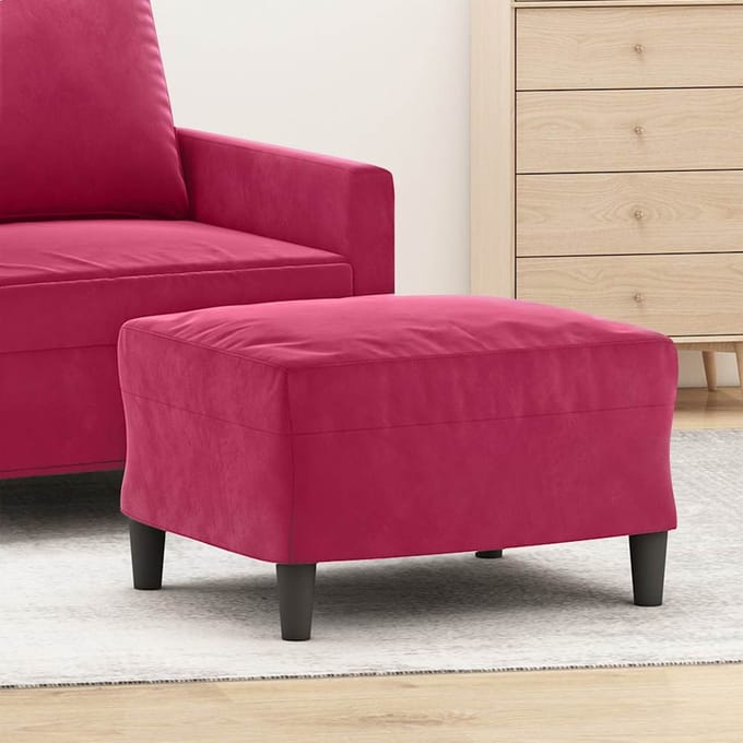 vidaXL - Voetenbank - 60x50x41 - cm - fluweel - wijnrood