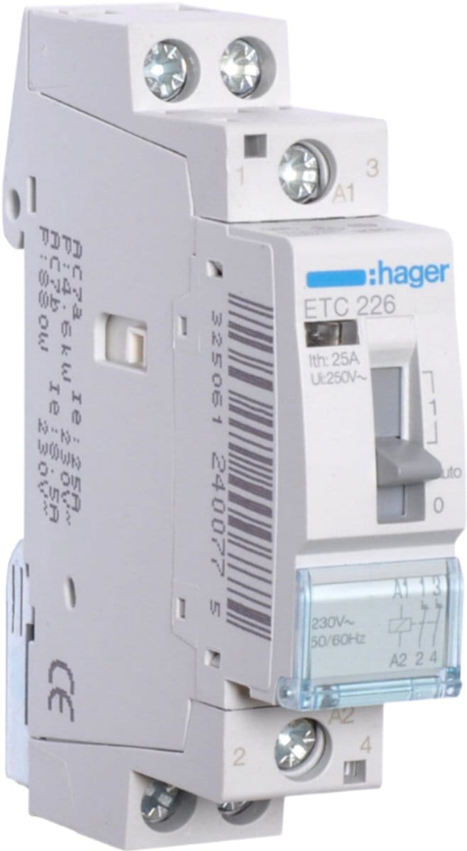 Hager ETC226 HAG MAGNSCH.25A HBD RES 2V 230