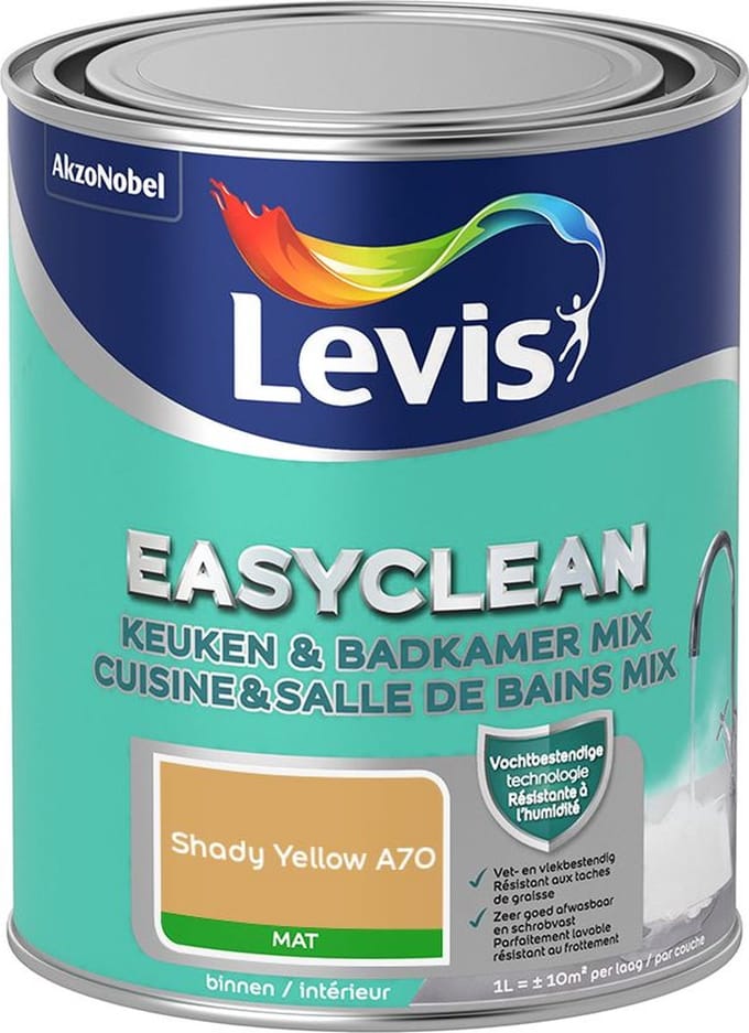 Levis - Easyclean Keuken & Badkamer Mix - Shady Yellow A70 - Mengverf - 1 L