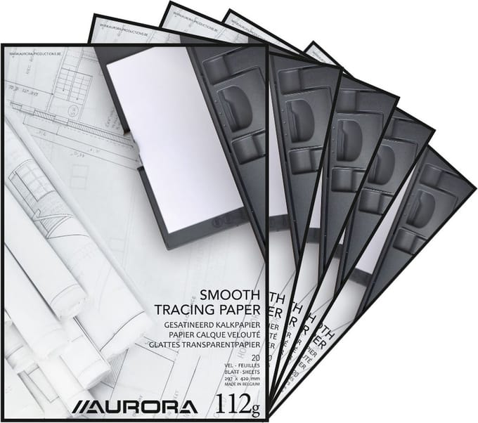 Aurora Overtrekpapier - Kalkpapier - A3 - Inkjet/Laser printer - 20 vel - 5 stuks