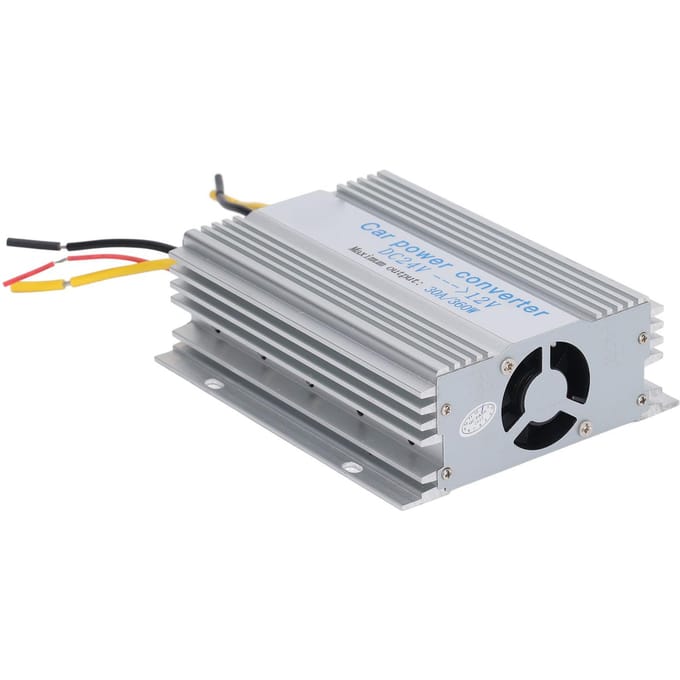 DC24V naar DC12V Auto Stroomomvormer 30A 360W IP68 Waterdicht Veilig Buck Transformator voor Golfkar Auto Vrachtwagen gray