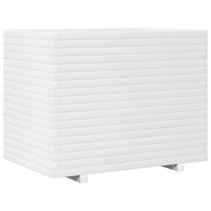vidaXL - Plantenbak - 90x60x72 - cm - massief - grenenhout - wit