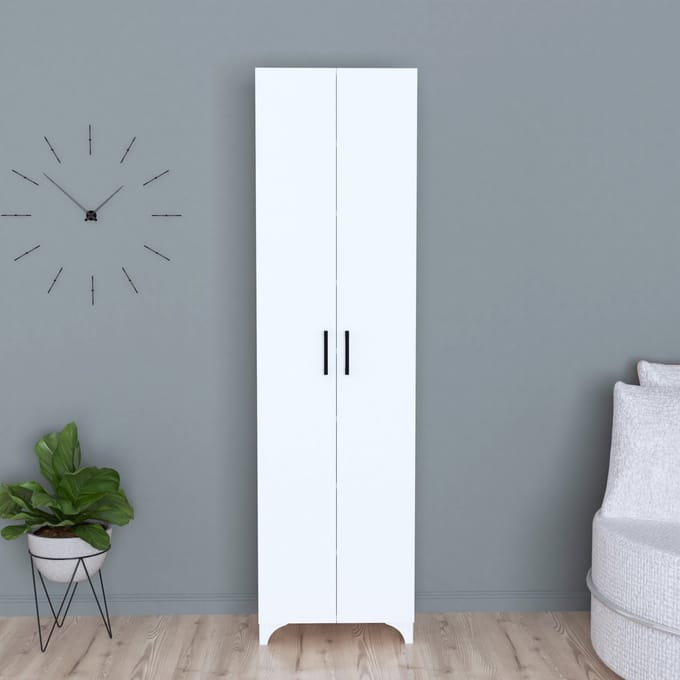 2-deurs kast Strömsund met planken 177,5x48,5x32 cm wit