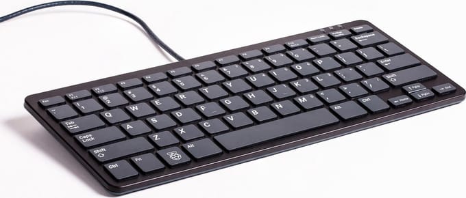 Raspberry Pi US Keyboard zwart/grijs - inclusief 3-poorts hub - QWERTY